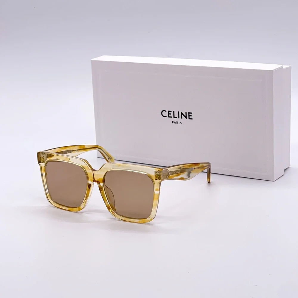 NEW CELINE SUNGLASSES CL4055FN 55E UNISEX YELLOW EYEWEAR CELINE